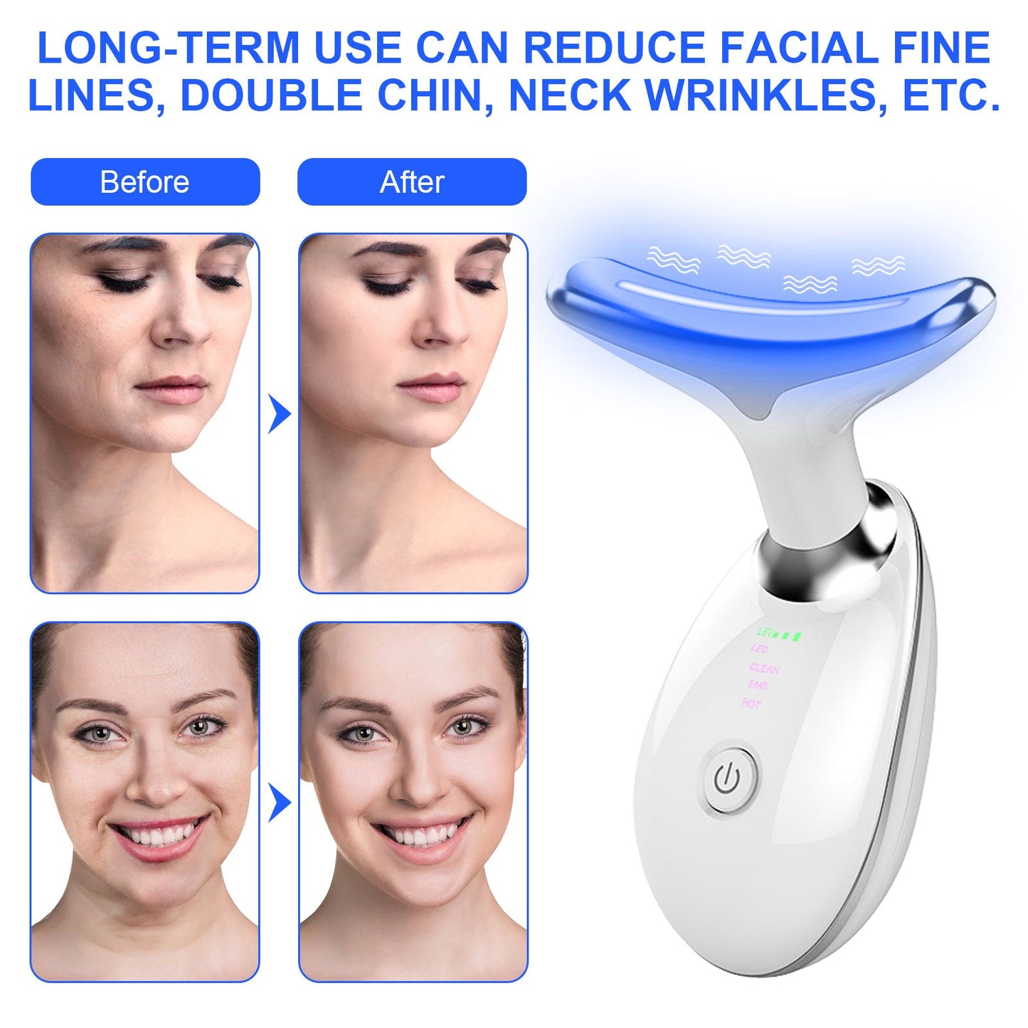 Anti Wrinkles Neck Face Massager, Beauty Massager for Face and Neck