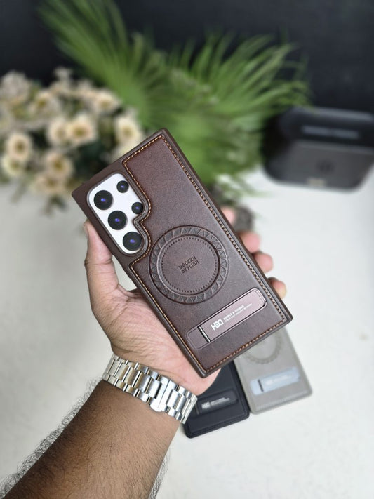 Leather Magsafe Stand Case Samsung