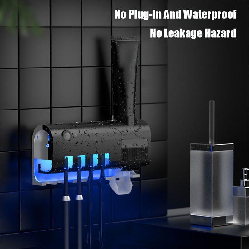 Solar Energy UV Toothbrush Sterilizer Holder Automatic Toothpaste Dispenser