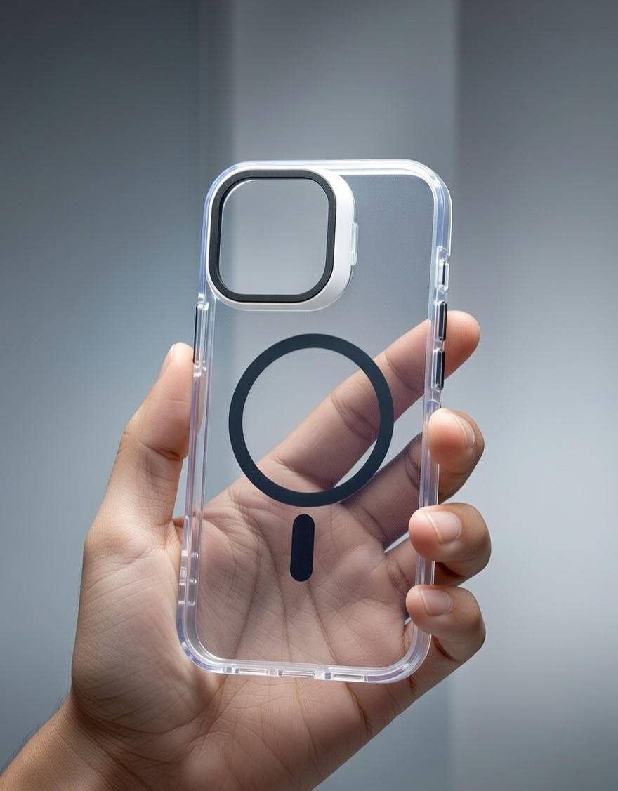 📱✨ Transparent MagSafe Clear Case for iPhone | Built-in Stand