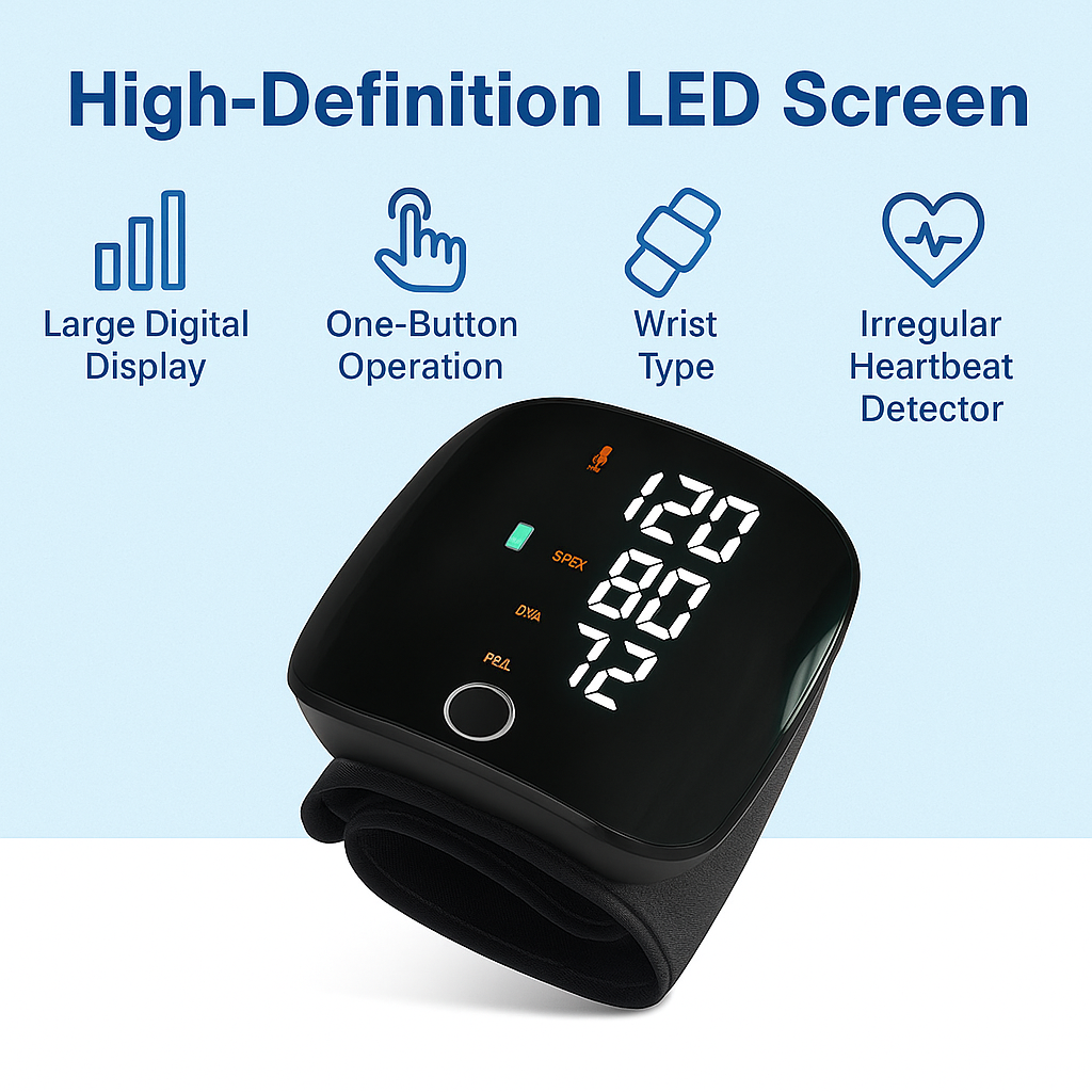 Rechargeable Digital Wrist Blood Pressure Monitors