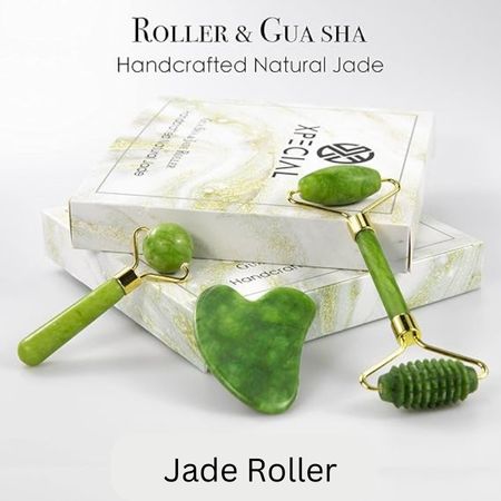 3 Piece Jade Rollers Set with Gua Sha