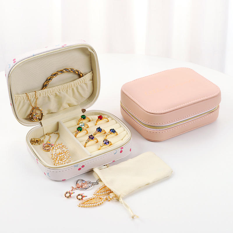 💎✨ Luxury Jewelry Box | Zipper Ring & Necklace Organizer