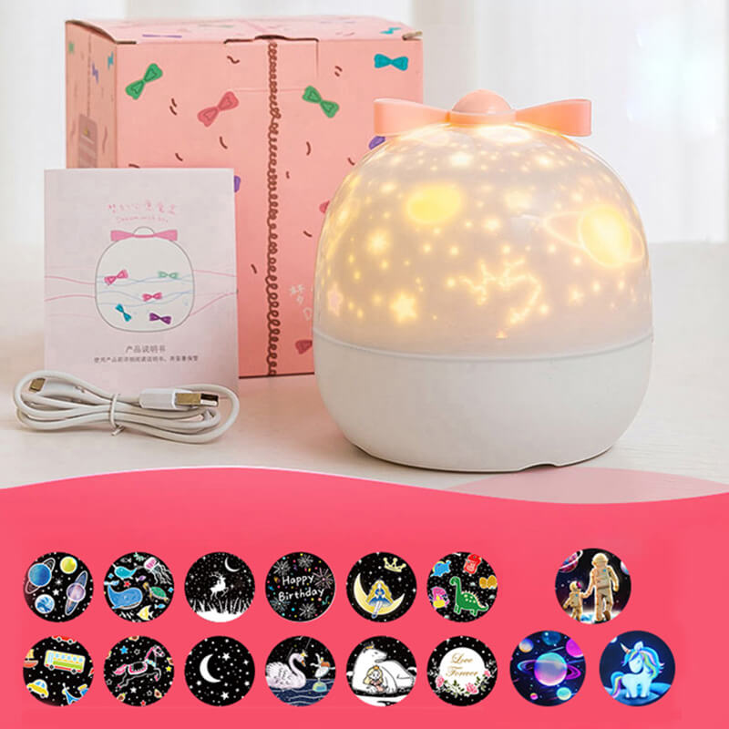 Rotate Bow Knot Star Projector Lamp