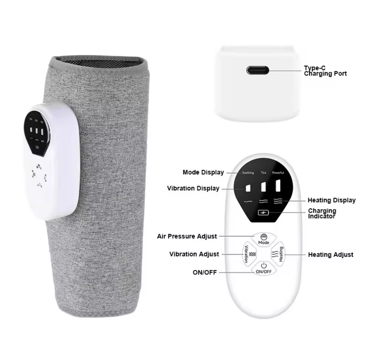 💪🦵 Calf Compression Massager (1 Leg) | Portable Heat Massage