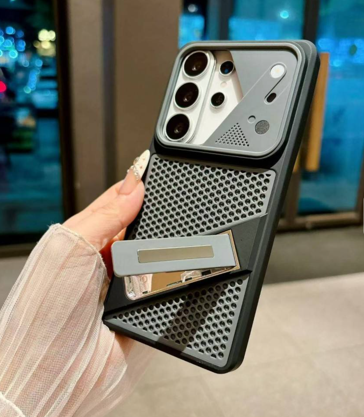 🛡️❄️ Honeycomb Protective Samsung Case | Cooling Design & Detachable Lens
