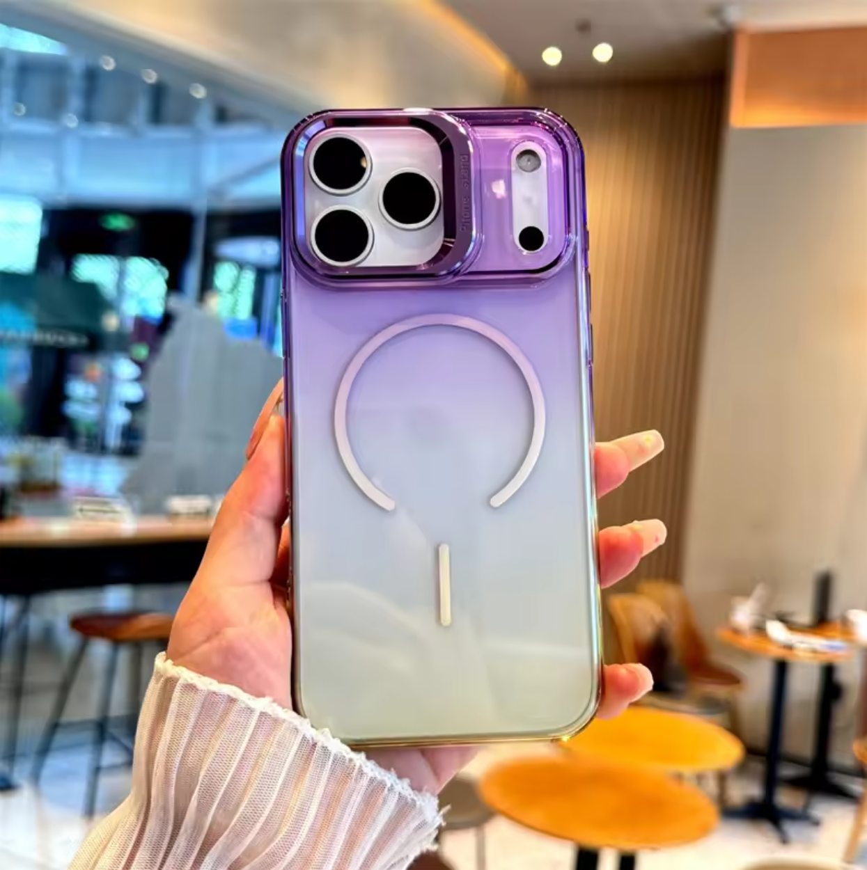 📱✨ Gradient Transparent iPhone Case | Camera Stand Design
