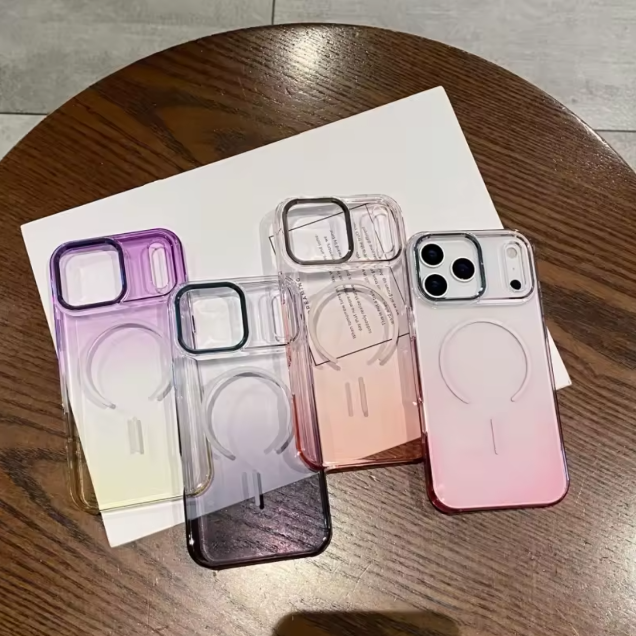 📱✨ Gradient Transparent iPhone Case | Camera Stand Design