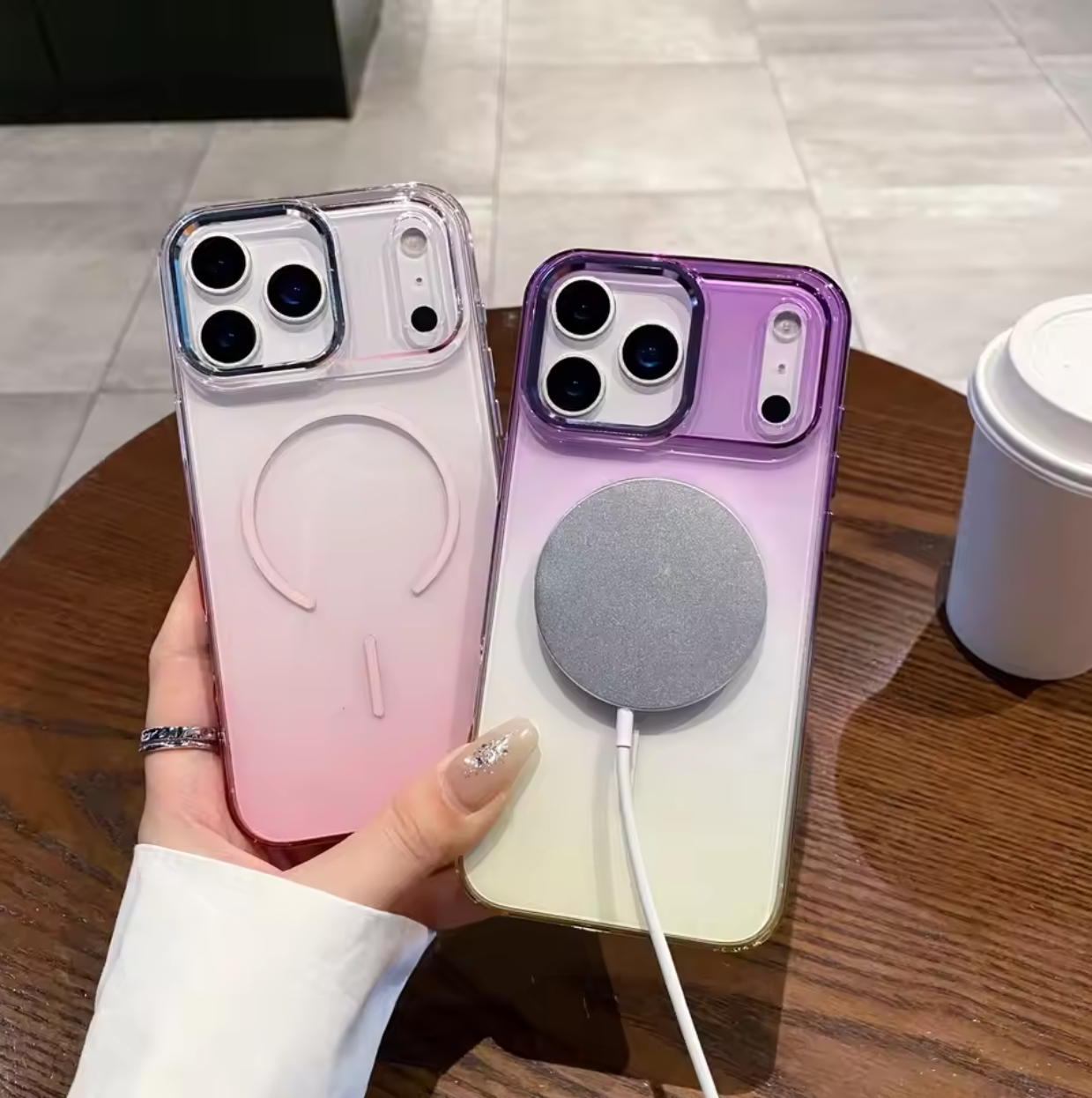 📱✨ Gradient Transparent iPhone Case | Camera Stand Design