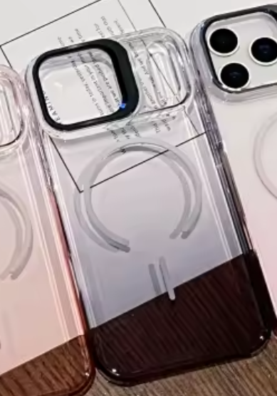 📱✨ Gradient Transparent iPhone Case | Camera Stand Design