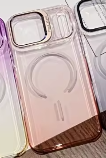 📱✨ Gradient Transparent iPhone Case | Camera Stand Design