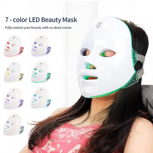 🌈💡 7-Color LED Facial Mask | Red & Infrared Light Therapy