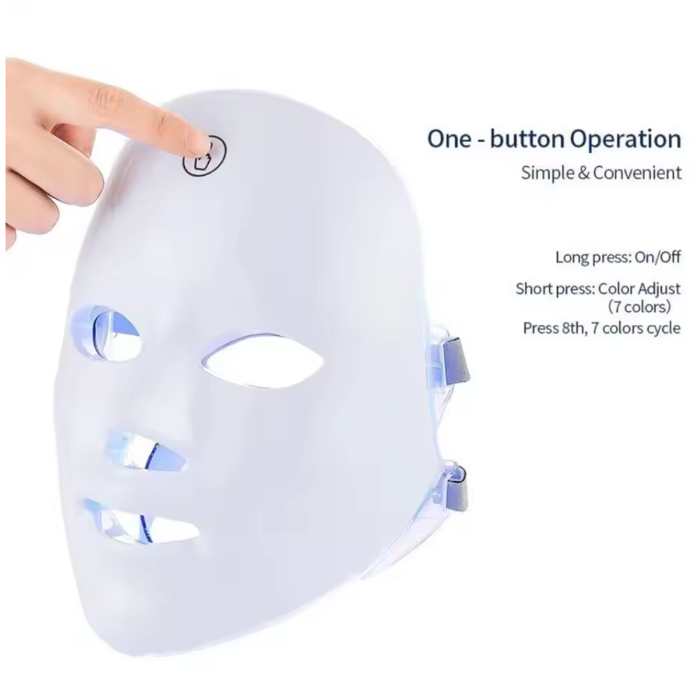 🌈💡 7-Color LED Facial Mask | Red & Infrared Light Therapy