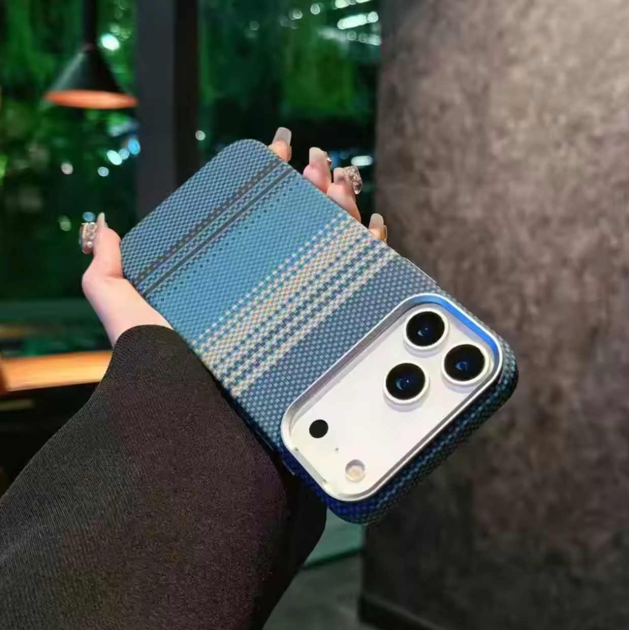 ✨📱 Woven Fabric iPhone Case | Trendy Multicolor Design