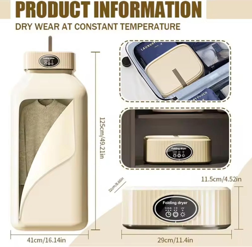 ✨👚 Portable Electric Hang Dryer | Smart Timing Drying