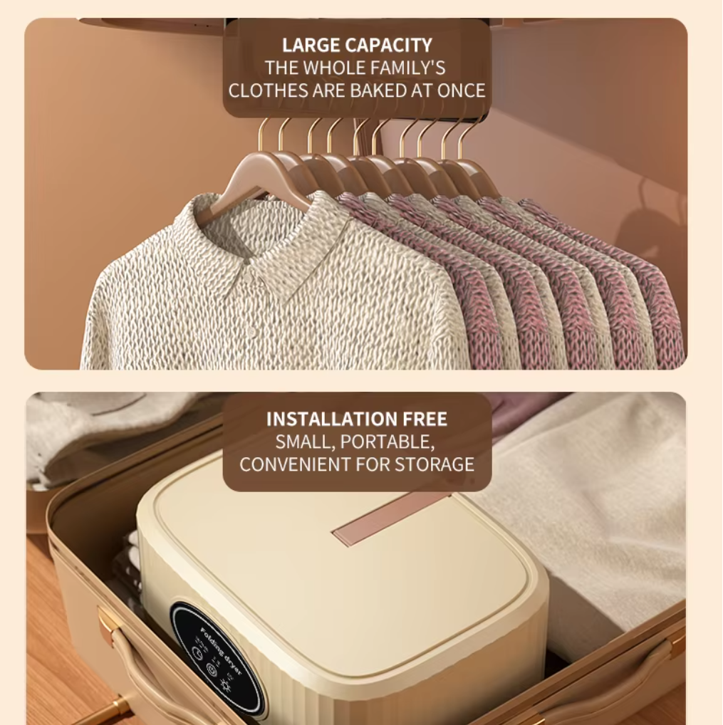 ✨👚 Portable Electric Hang Dryer | Smart Timing Drying
