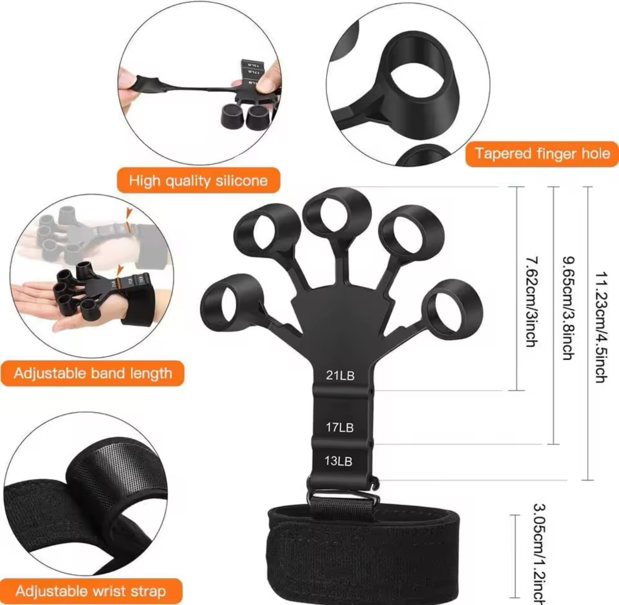 💪✋ Hand Grip Strengthener | 6-Level Resistance Grip Trainer