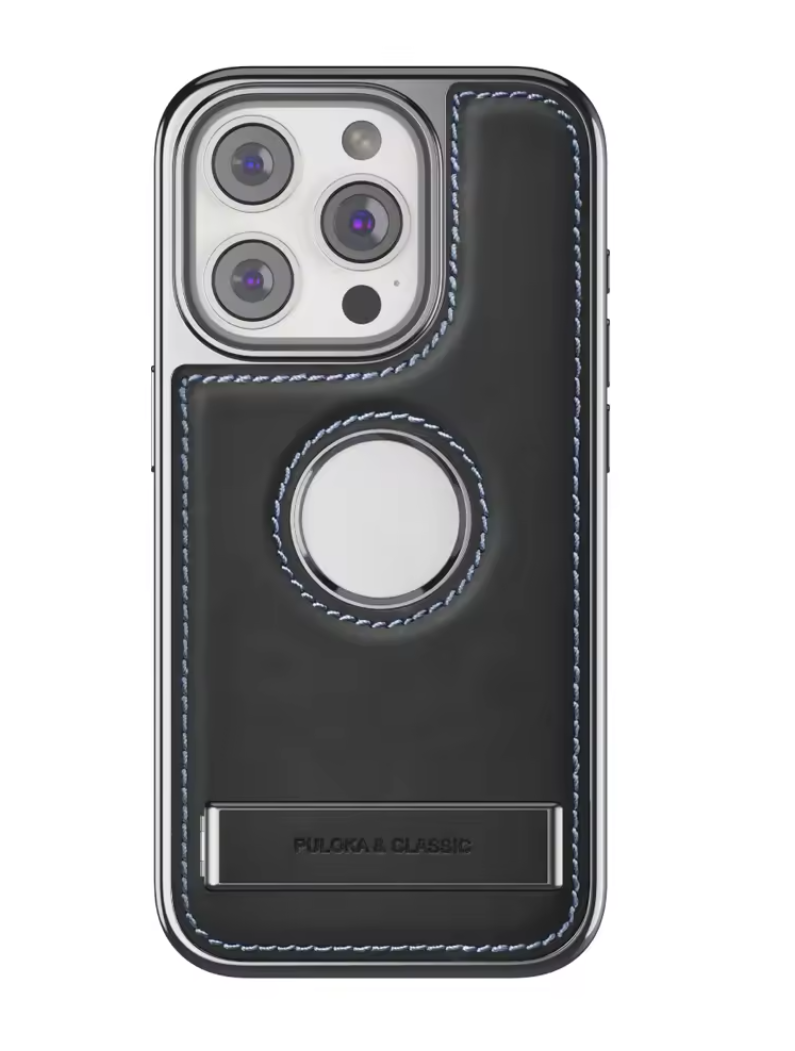 ✨📱 Luxury PU Leather iPhone Case | Built-in Kickstand