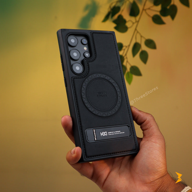 Leather Magsafe Stand Case Samsung