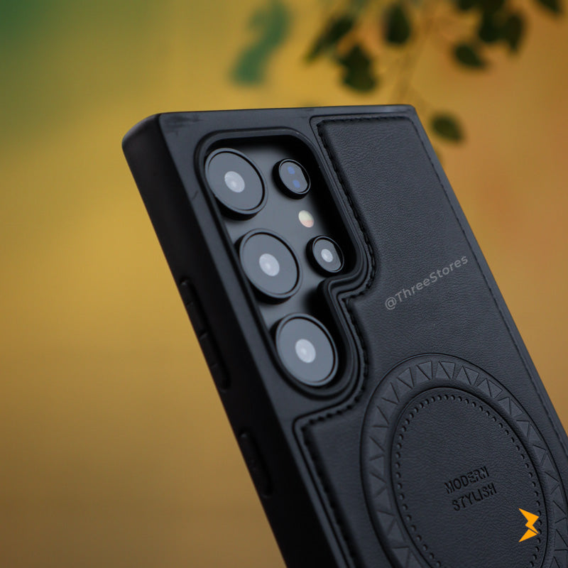 Leather Magsafe Stand Case Samsung