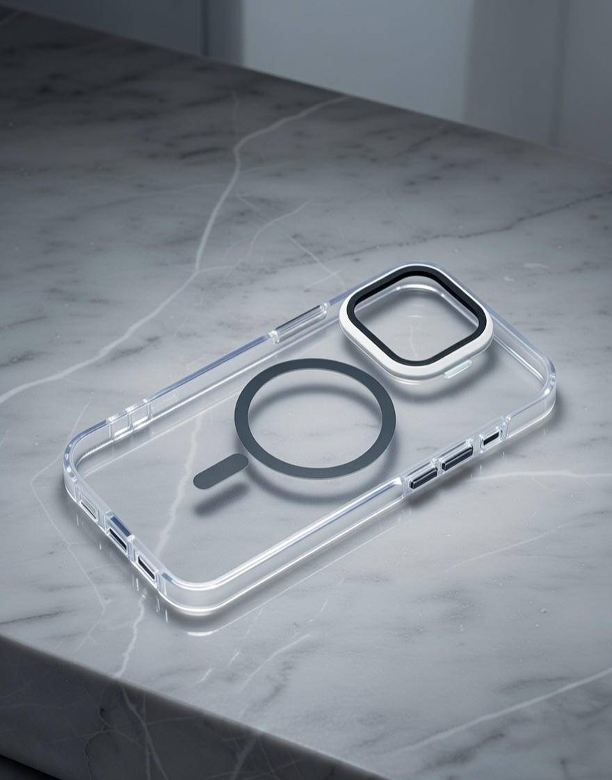 📱✨ Transparent MagSafe Clear Case for iPhone | Built-in Stand