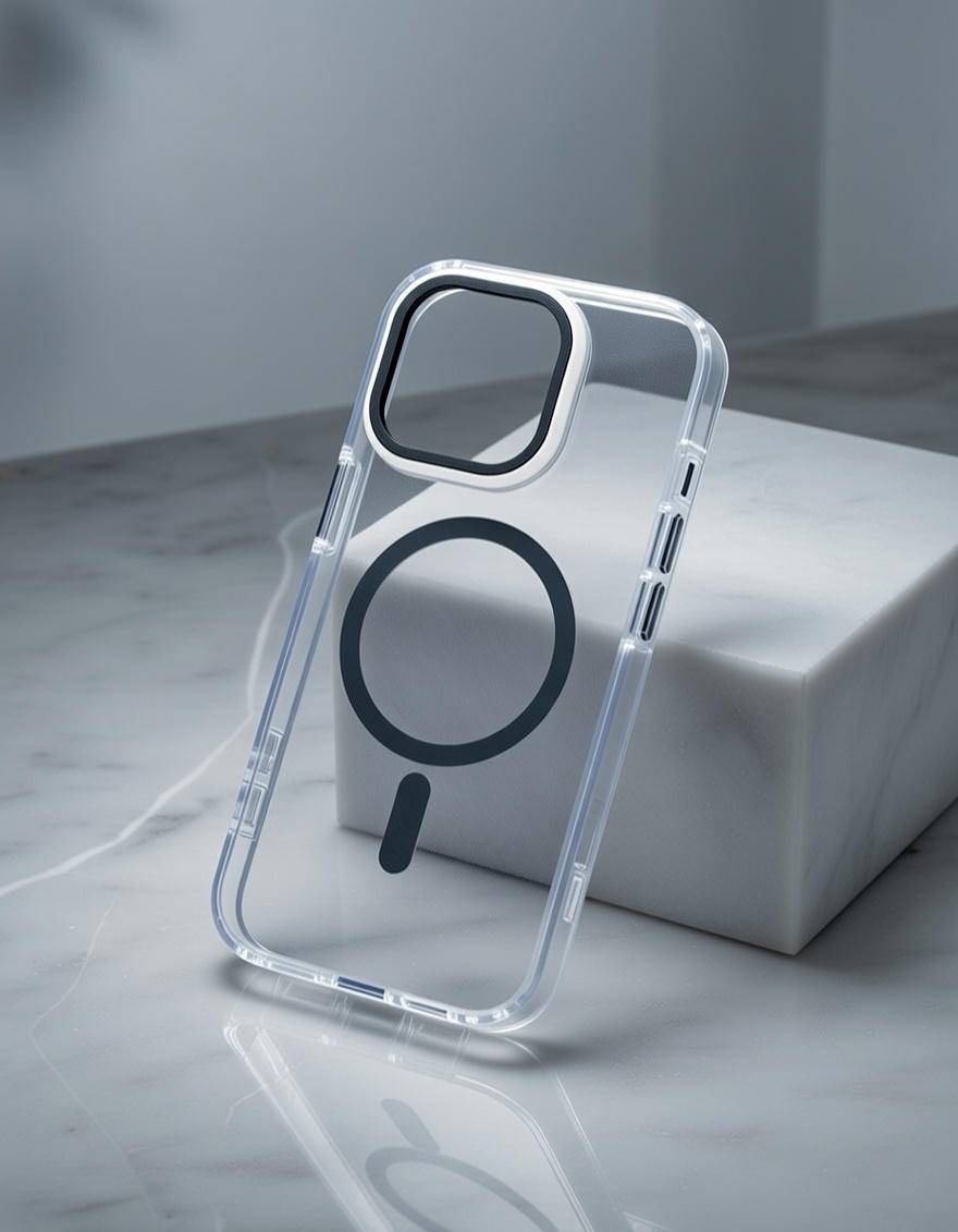📱✨ Transparent MagSafe Clear Case for iPhone | Built-in Stand